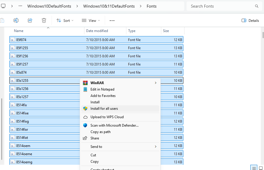 Download Windows 10 Default Fonts